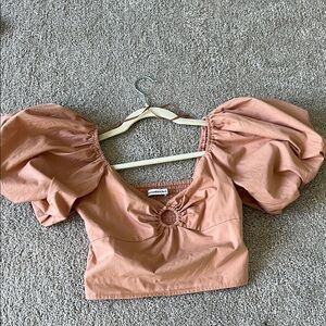 Abercrombie & Fitch Peach Puff Sleeve Top